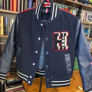 Tommy Hilfiger Navy and Red Kids Letterman Coat S 8/10